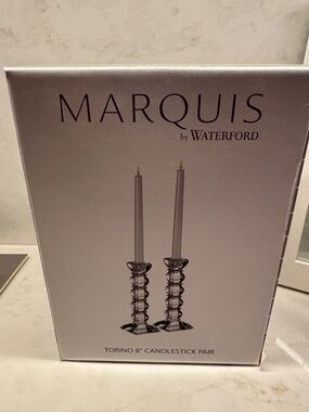 Marquis by Waterford Torino Crystal Candlestick Pair in Clear